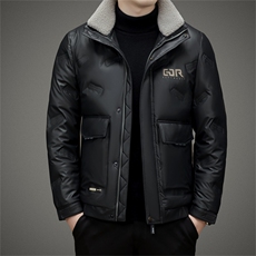 羽绒服男2023新款冬季加厚保暖立领上衣中年爸爸装男士休闲外套，男装羽绒服，电商B212（原钱塘6029）
