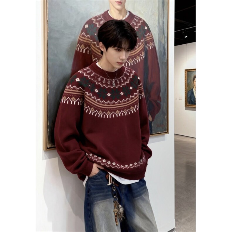 JY720-P56针织开衫宽松休闲情侣毛衣外套潮,男装针织衫/毛衣,星座1501-3