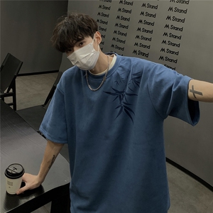 夏季竹竹高升烧花麂皮绒短袖T恤JDT77787P25块特价：供抖音视频图片