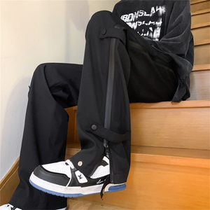 K8021/P40春装现货港风户外机能防水冲锋裤男开叉拉链休闲裤图片