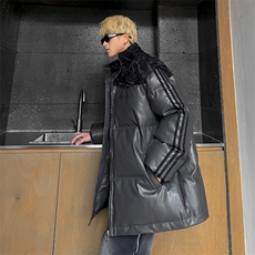 PU皮棉服冬季宽松港风棉衣立领冬装棉袄外套男MY249-特P105控168，男装棉衣，电商B370