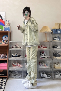 B221 美式ins高街小众加绒牛仔裤 LK22042-P60控78 加绒P75控98图片