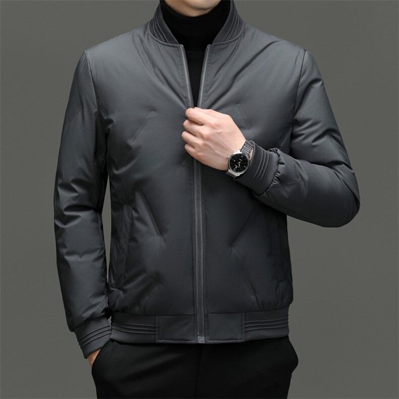 秋冬季短款羽绒服男士轻薄保暖棒球服上衣休闲茄克防水外套男,男装羽绒服,钱塘6003（原4033）