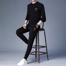 中年休闲运动套装男2023春秋季新款宽松卫衣长袖运动两件套，男装休闲套装，电商B212（原钱塘6029）
