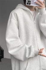3XL-S基础百搭拉链开衫卫衣男休闲外套小心机WY45-P58400g，女装短外套，电商D206-1