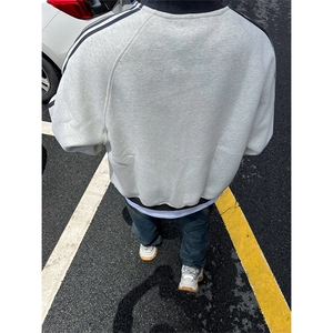抖音得物高品质 美式高街重磅结构设计拼接织带立领卫衣外套 CM42图片