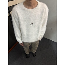 复古垫肩圆领毛衣男春秋季毛茸茸慵懒风套头针织上衣MX018，男装针织衫/毛衣，星座1116A（原606A-3）