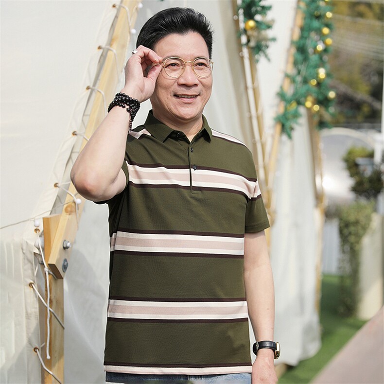 2023新款男士短袖t恤夏季翻领半袖衫商务休闲带领POLO衫上衣服图片
