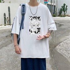DX17176-P20 纯棉短袖t恤男大码半袖打底衫宽松体恤衫 港风图片