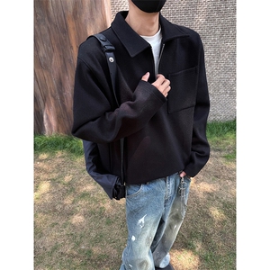 轻松复古随性极简松弛美学上衣毛呢质感舒适简约卫衣HY801P45控78图片