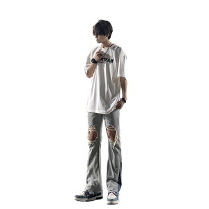 美式高街ins小众破洞牛仔裤货号K751P60图片