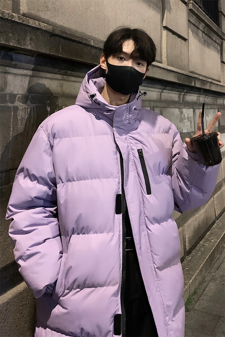 抖音得物港风长款棉服男女款长款连帽棉服加厚保暖D016-P110,男装棉衣,星座717