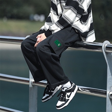 秋冬主推加绒加厚阔腿裤男直筒宽松工装休闲裤高级感KLY055J-P55，男装工装外套，电商A042