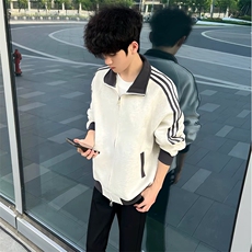 抖音得物高品质美式高街重磅结构设计拼接织带立领卫衣外套CM42，男装卫衣，电商A486