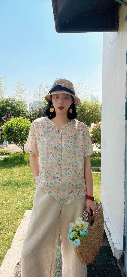 纯苎连衣裙小衫裤子裙子衬衣 时尚风 风淑女风休闲风，女装连衣裙，川哲