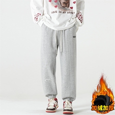 高品质加绒加厚针织立体腰运动休闲男裤卫裤宽松A068-SSK58-TP55，男装休闲裤，电商A068