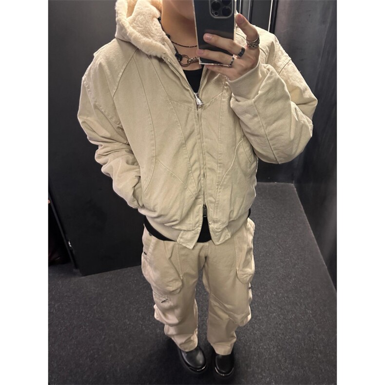 【有货】连帽座山雕夹克外套男加绒加厚棉衣JRT149CC-特P125图片