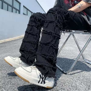 美式牛仔裤男韩版潮流高街帅气痞子2026夏季新款isn长裤RK349-P50