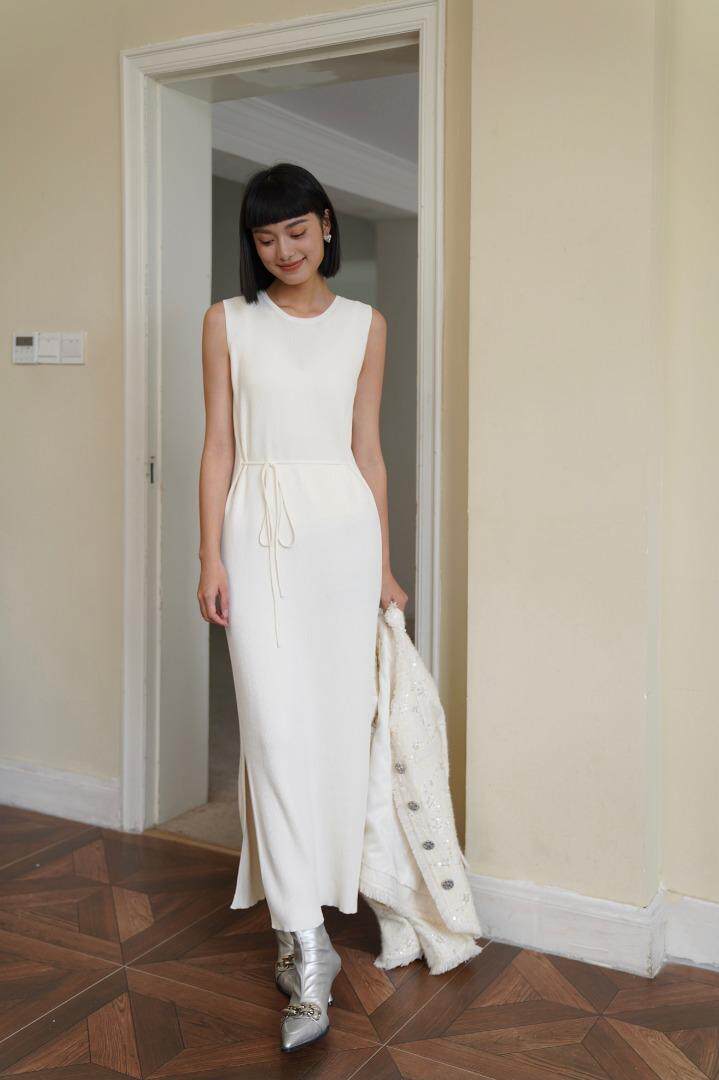 慵懒法式开衩百搭毛衣裙……，女装针织衫/毛衣，GN