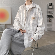 8XL-M秋冬款加绒加厚衬衫男做旧脏脏保暖外套大码衬衣CS29002P65，男装衬衫，电商B312