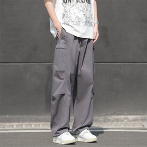 美式街头薄款宽松工装裤男直筒2024夏季潮牌坠感休闲裤K588-P45图片