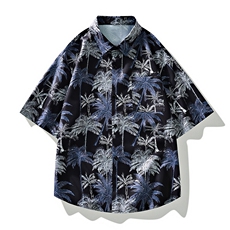 美式高街潮流短袖衬衫宽松休闲上衣A161-JM201-P45，男装T恤，电商A161