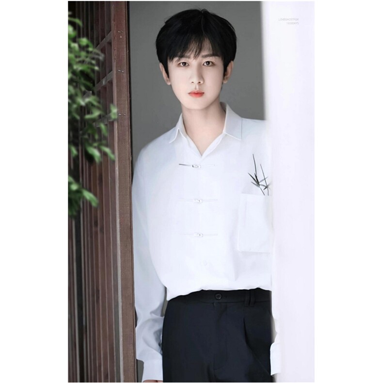 潮牌休闲长袖衬衫男风金属扣衬衣垂感宽松新中式CX007，男装衬衫，星座1116A（原606A-3）