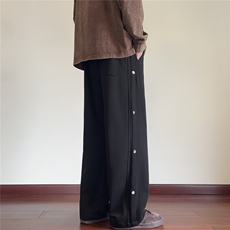 2025秋冬大码美式拼接弯刀纽扣华棉卫裤运动裤K9722/特P38黑色3，男装休闲裤，电商A094