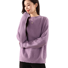 2024年秋冬季新款女时尚百搭显瘦套头圆领长袖羊毛针织衫，女装羊毛衫，若菲羊绒