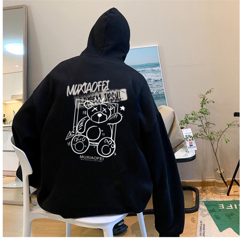 抖音供货、重磅360克现货加绒印花连帽卫衣HD019-1-LMWY44120-P40,男装卫衣,电商019-1