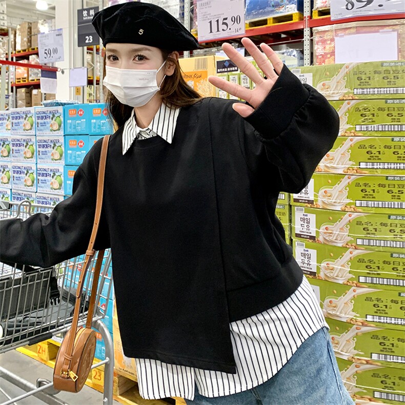 ootd穿搭黑色短款卫衣女春秋2025年超火好看内搭衬衫上衣,女装短外套,2C372