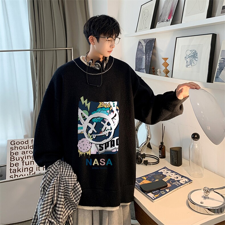 控78假两件毛衣男大码加绒针织衫男毛线衣M80275-P55加绒P70,男装针织衫/毛衣,电商A040