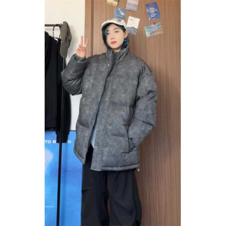 特批55 89 脏脏款棉衣港风高级晕染印防风加厚保暖棉袄MY8977图片