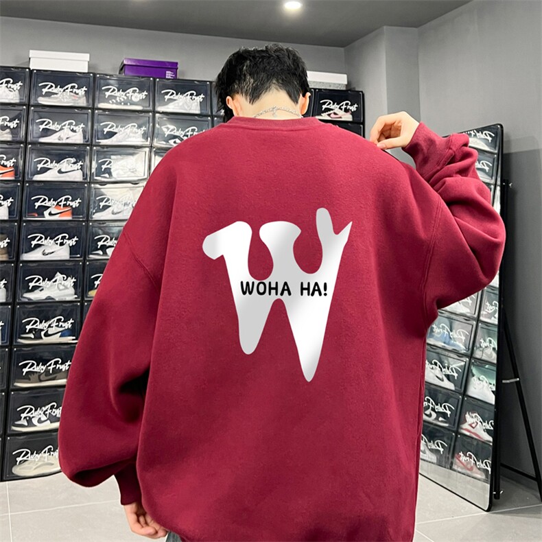！圆领卫衣港风长袖T恤男外套男WY126-P28,男装卫衣,电商B367