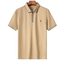 男士短袖t恤潮流休闲2023夏季新款立领拉链衣服夏天上衣，男装T恤，电商B212（原钱塘6029）