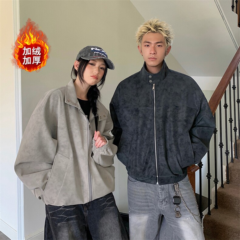 冬季加绒保暖夹克复古高街棉衣情侣外套潮牌 5D3074-TP65不图片