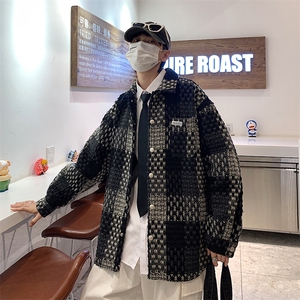 小香风外套男春秋新款潮牌千鸟格夹克高级感痞帅外套 W4891-P64图片