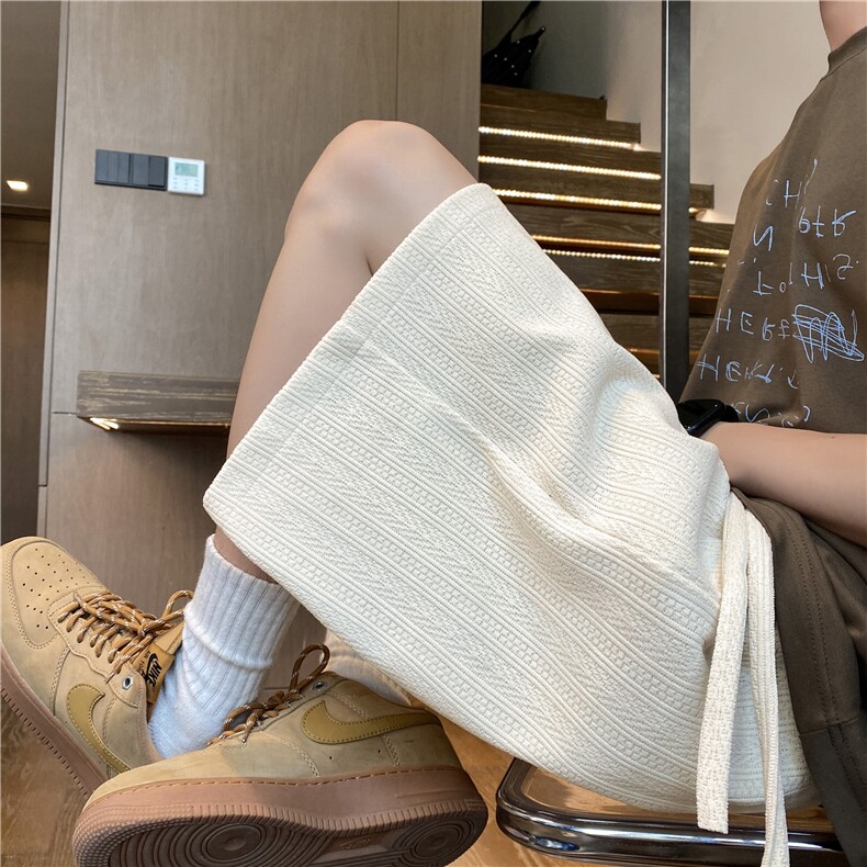 抖音品质夏季新款麦穗条宽松休闲五分裤B315-K25567-特p30控58图片