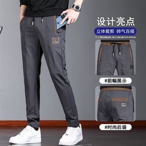 工装裤时尚潮直筒青春流行春秋潮男休闲裤ins宽松型纯色长裤P32图片