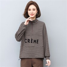 2022秋款条纹时尚休闲卫衣显瘦百搭长袖上衣，女装卫衣/绒衫，鑫鑫格