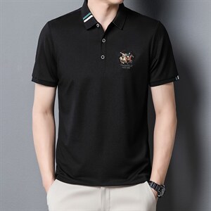 新款短袖t恤男中年体恤爸爸装夏季中老年男装半袖polo汗衫父亲节图片