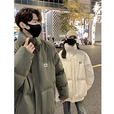 情侣冬装港风PU软皮棉服刺绣logo棉衣休闲加厚外套男G1103P128，男装棉衣，电商A339