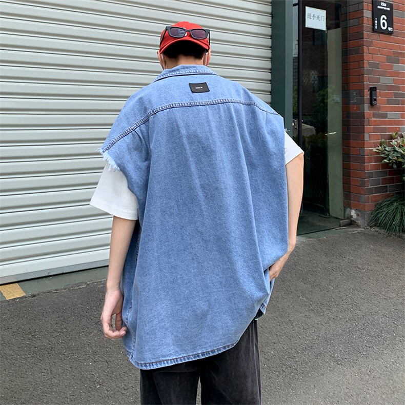 牛仔马甲男韩版潮流高街帅2023夏季新款ins宽松百搭外套W2833-P42,男装背心/马甲,星座412-2