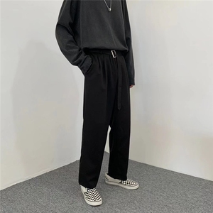 痞帅裤子男宽松百搭直筒九分裤送腰带轻熟风直筒西裤K438P35图片