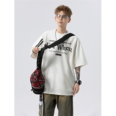 706-T0033-P45夏季美式复古设计感小众短袖T恤痞帅炸街半袖，男装T恤，星座706