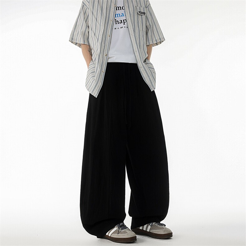 8XL-M亚麻弯刀裤直筒阔腿裤子男夏季宽松大码运动灯笼裤KZ068P60,男装休闲裤,电商B312