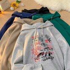 手绘涂鸦印花LOGO男女情侣潮牌连帽卫衣，男装卫衣，星座310A-4