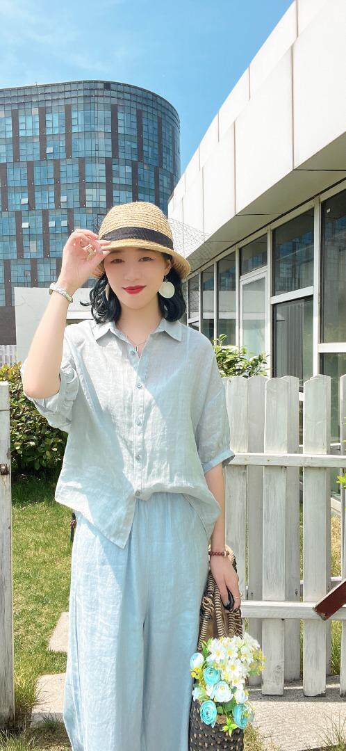 纯苎连衣裙小衫裤子裙子衬衣 时尚风 风淑女风休闲风，女装连衣裙，川哲