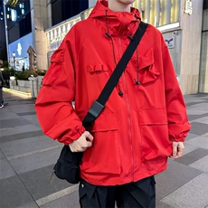 防水冲锋衣男机能风宽松飞行服休闲连帽外套工装夹克JD20，男装夹克，星座1116A-1（原606A）
