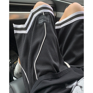 特批P28无差价夏季网眼篮球裤条纹开叉青少年学生五分裤男DK1881图片